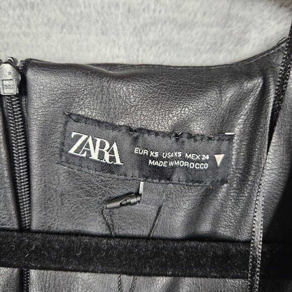 Zara Faux Leather Sleeveless Midi Dress With Back Zip Closure Women's Sz XS NEW - Picture 7 of 11